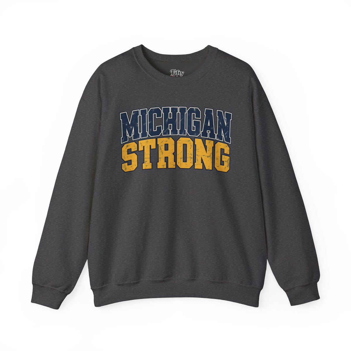 Michigan Strong Unisex Crewneck Sweatshirt State Name Graphic