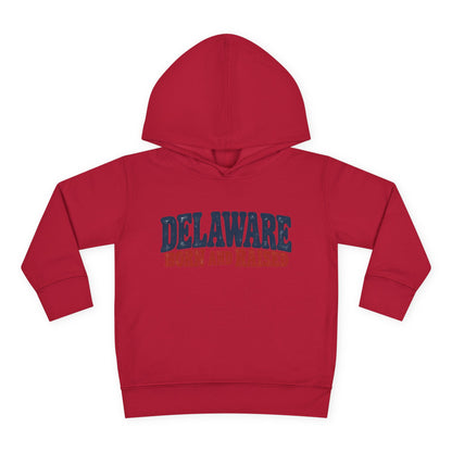 Delaware Born and Raised Retro 1970s Unisex Toddler Pullover Fleece Hoodie