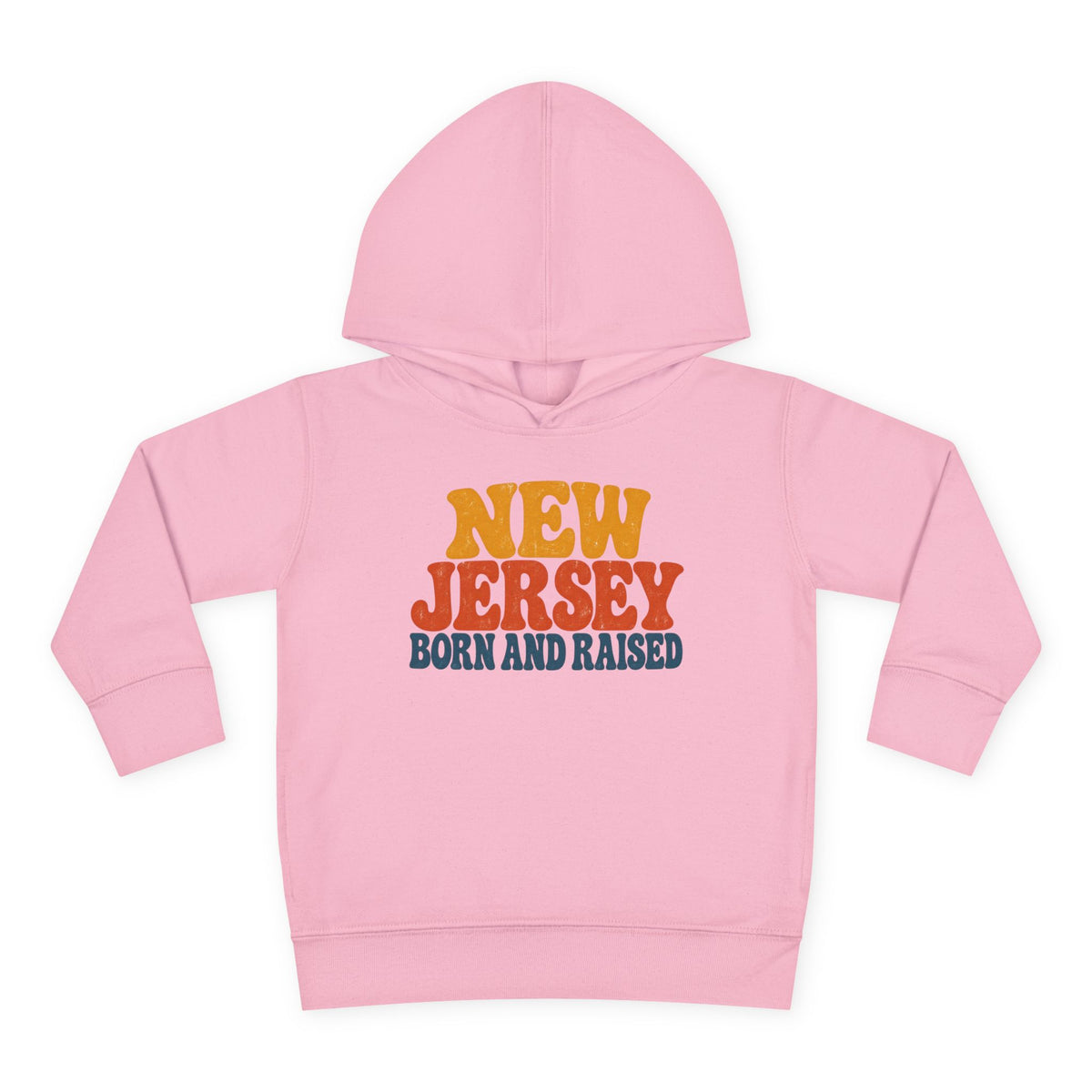 New Jersey Born and Raised Retro 1970s Unisex Toddler Pullover Fleece Hoodie