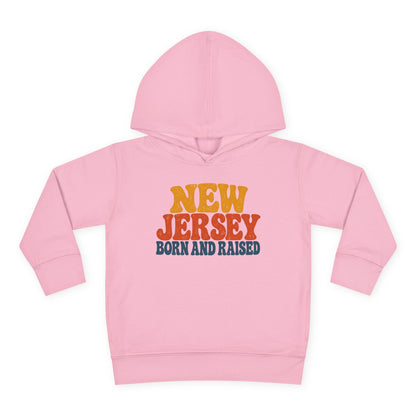 New Jersey Born and Raised Retro 1970s Unisex Toddler Pullover Fleece Hoodie