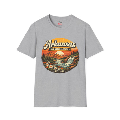 Arkansas Mountain Sunset Unisex Softstyle T Shirt State Pride Graphic Tee Collections FS03