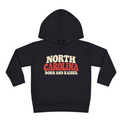 North Carolina Born and Raised Carolina Vintage Unisex Toddler Pullover Fleece Hoodie