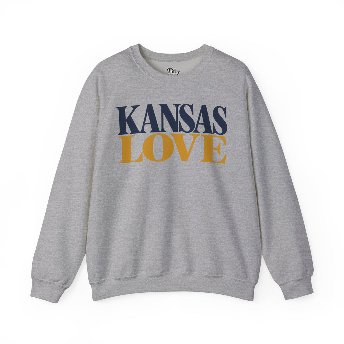Kansas Love Unisex Crewneck Sweatshirt State Name Graphic