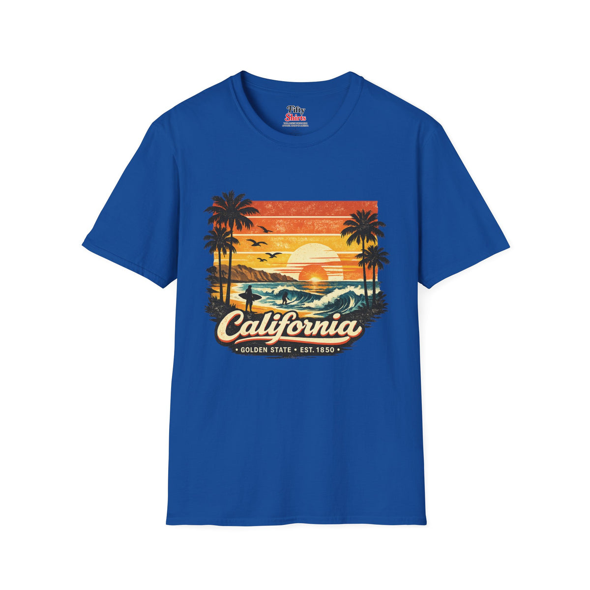 California Sunset Design Unisex Softstyle T Shirt State Pride Graphic Tee Collections FS03