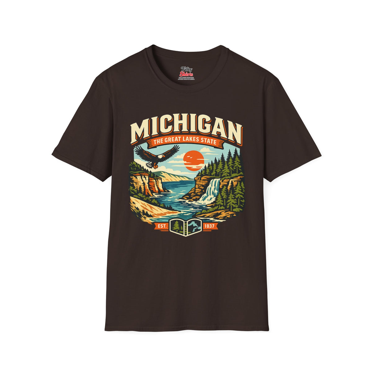 Michigan Great Lakes State Aventure Unisex Softstyle T Shirt State Pride Graphic Tee Collections FS03