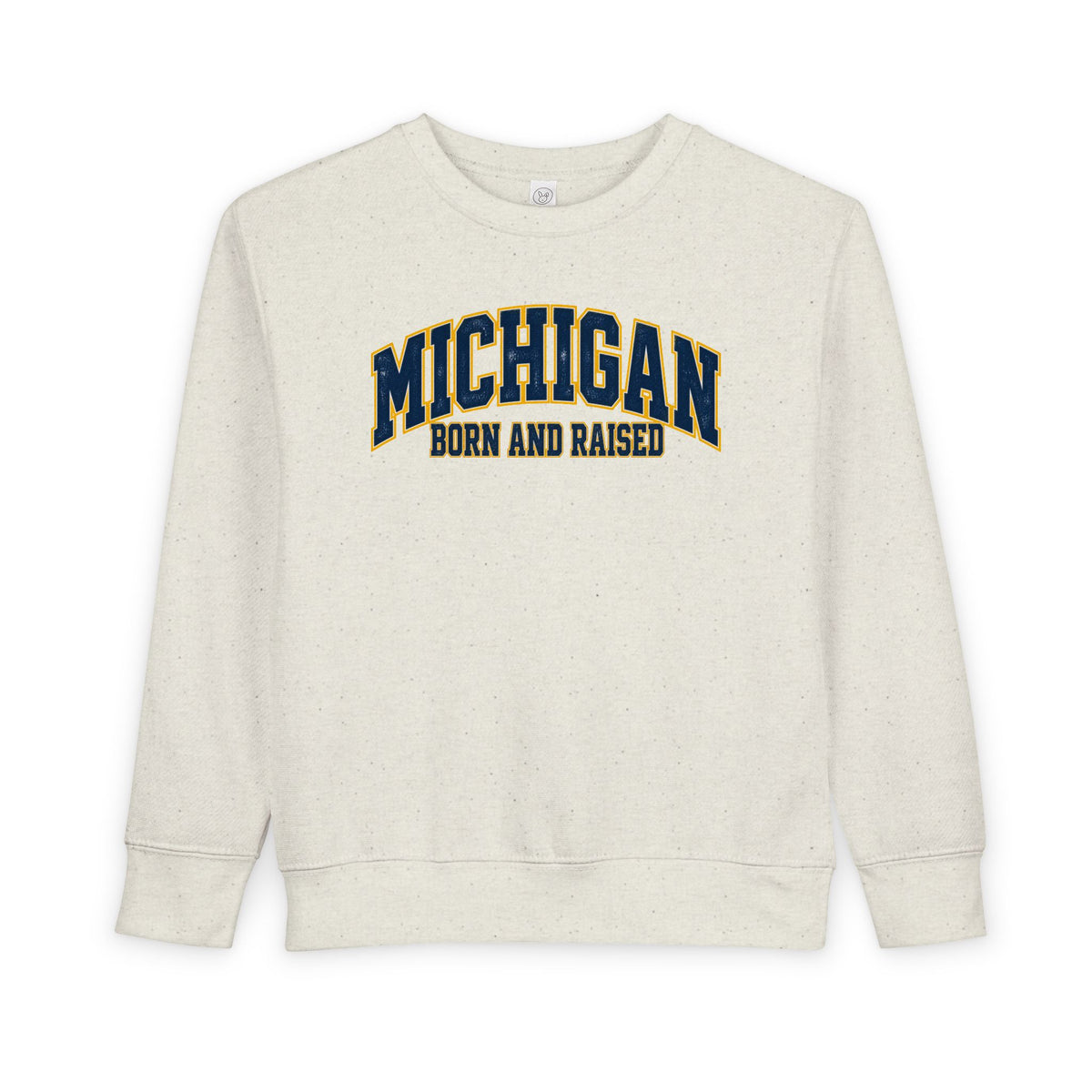 Michigan Born and Raised Old-School Athletic Unisex Toddler Sweatshirt