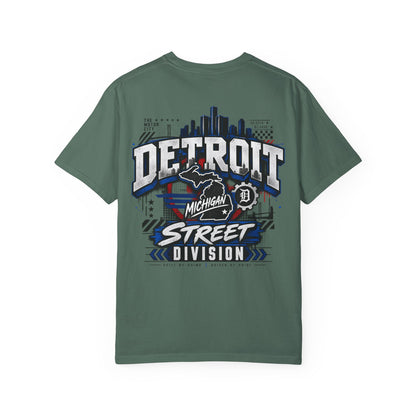 Michigan Detroit Street Division Unisex Comfort Color 1717 Streetwear Graphic Tee