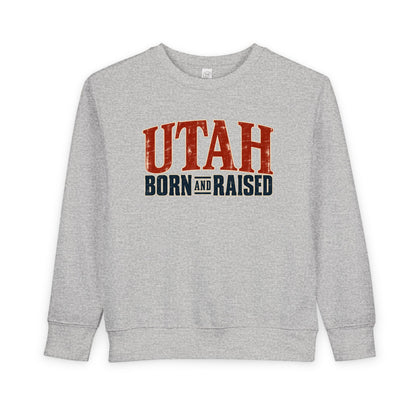 Utah Born and Raised Premium Heritage Unisex Toddler Sweatshirt