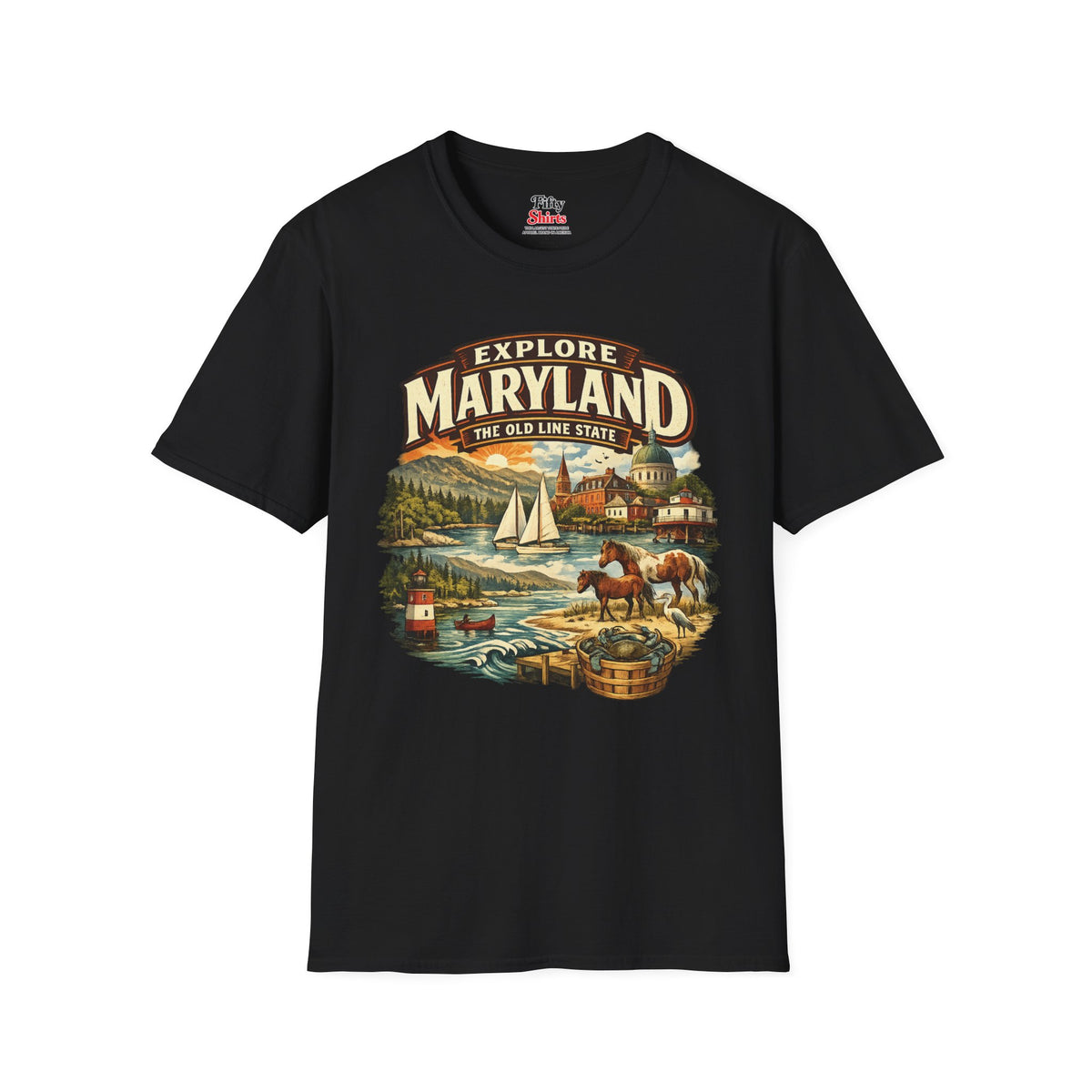 Explore Maryland Unisex Softstyle T Shirt State Pride Graphic Tee Collections FS03