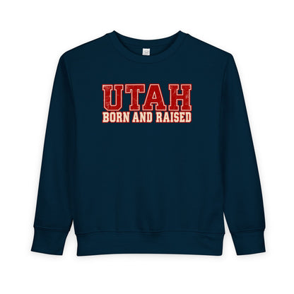 Utah Born and Raised Vintage Athletic Unisex Toddler Sweatshirt