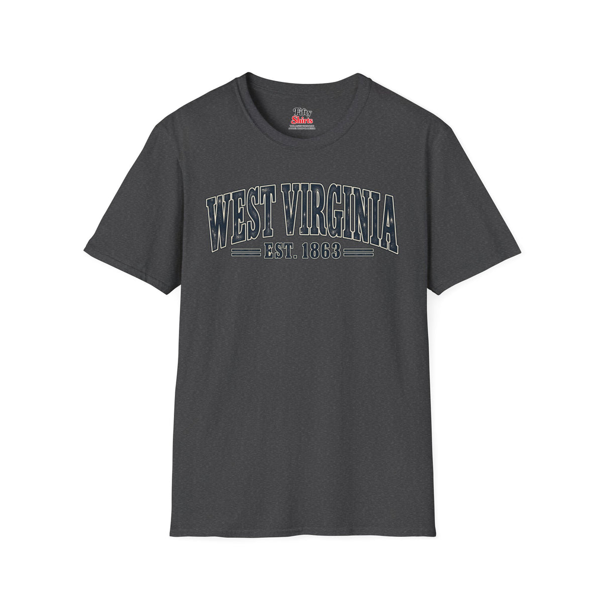 West Virginia Est 1863 Unisex Softstyle T Shirt State Name Graphic Tee