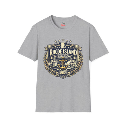 Rhode Island Heritage Badge Unisex Softstyle T Shirt State Pride Graphic Tee Collections FS03