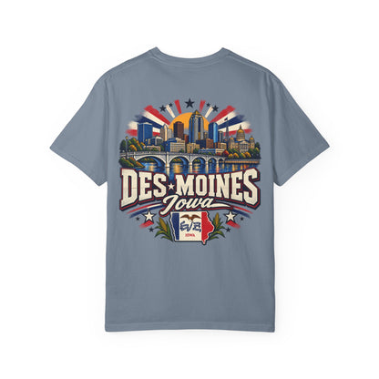 Des Moines Iowa Unisex Comfort Color 1717 Streetwear Graphic Tee
