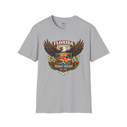 Florida Americana Eagle Unisex Softstyle T Shirt State Pride Graphic Tee Collections FS03