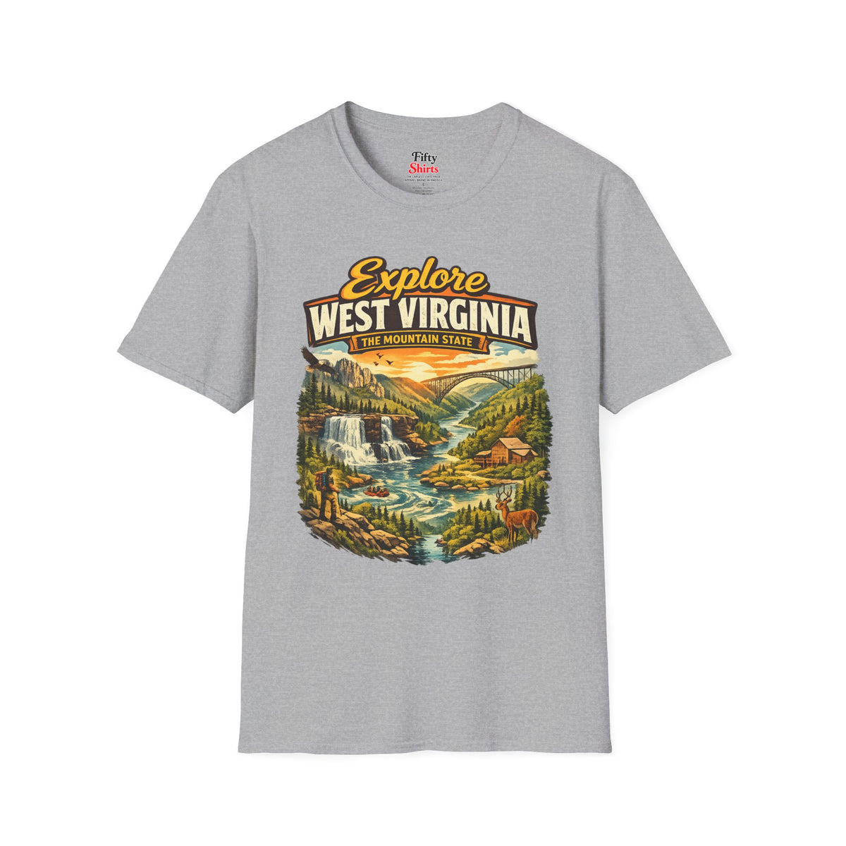 Explore West Virginia Unisex Softstyle T Shirt State Pride Graphic Tee Collections FS03
