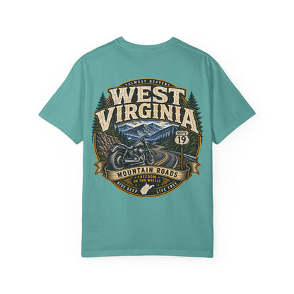 West Virginia Motorcycle Roads Unisex Comfort Color 1717 Streetwear Graphic Tee