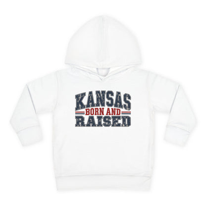 Kansas Born and Raised Vintage Americana Unisex Toddler Pullover Fleece Hoodie