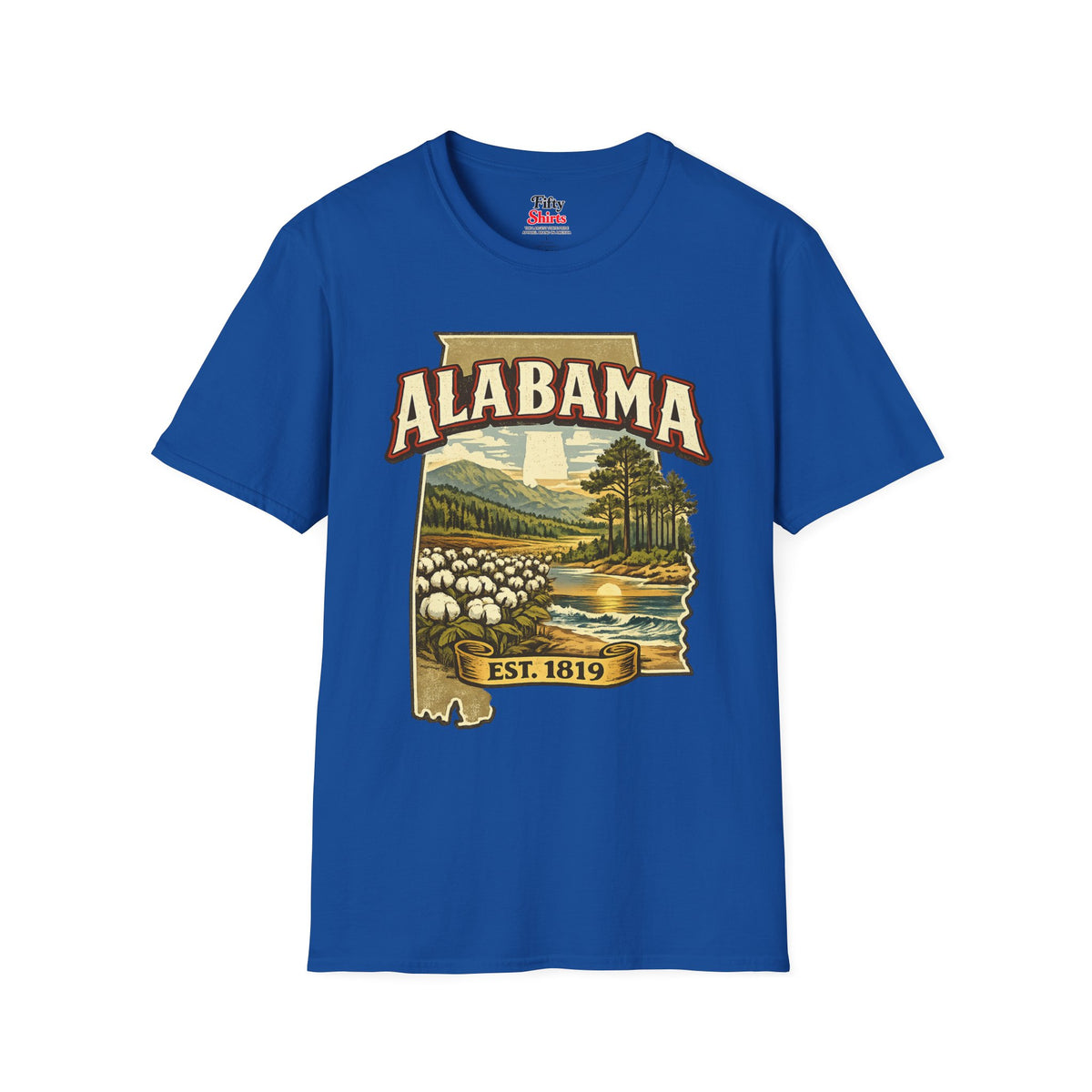 Vintage Alabama Heritage Unisex Softstyle T Shirt State Pride Graphic Tee Collections FS03
