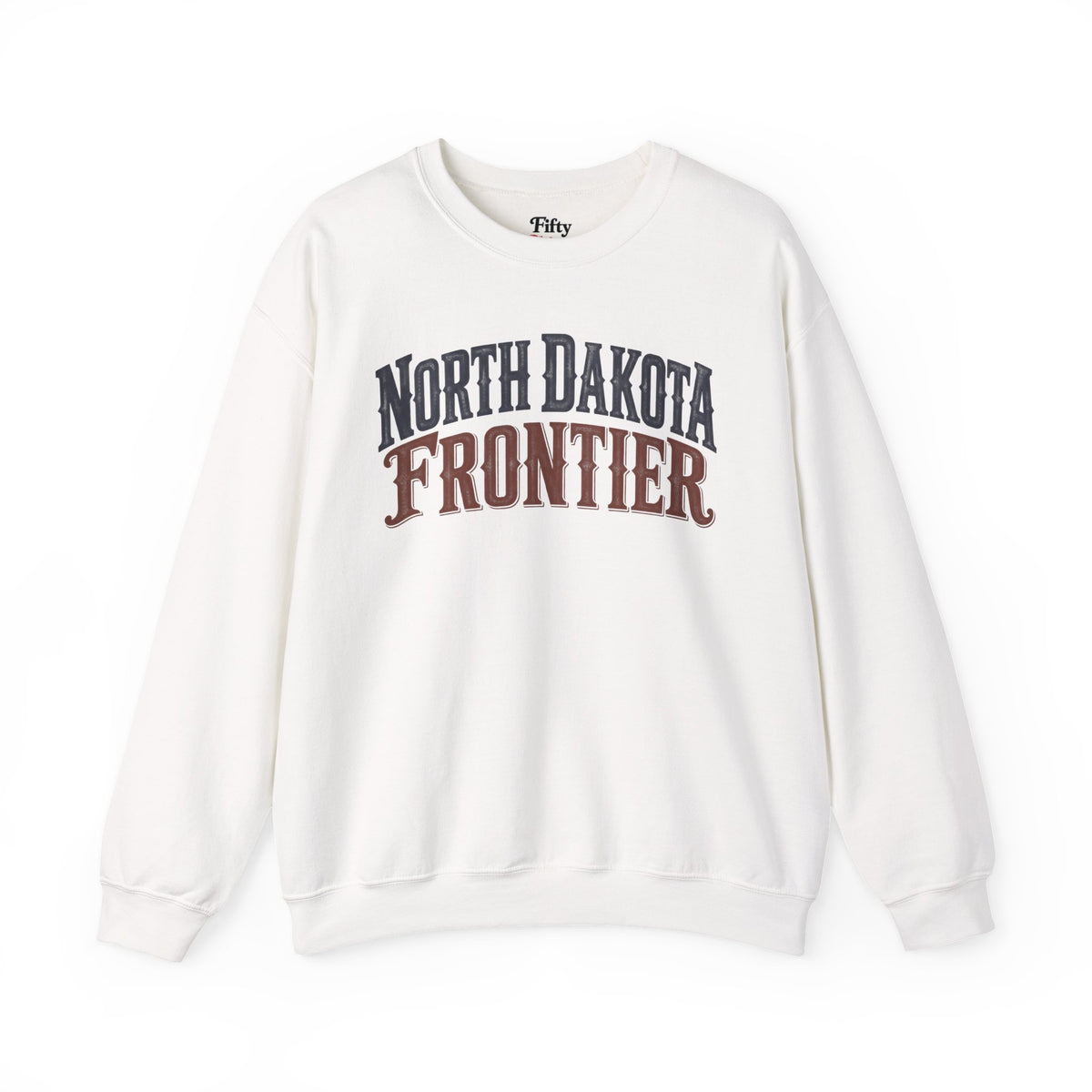 North Dakota Frontier Unisex Crewneck Sweatshirt State Name Graphic