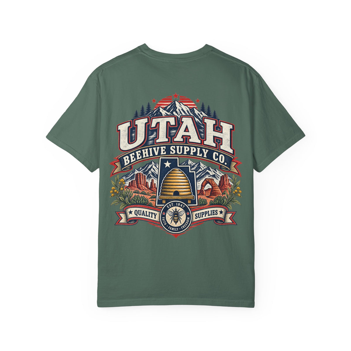 Utah Beehive Supply Co Unisex Comfort Color 1717 Streetwear Graphic Tee