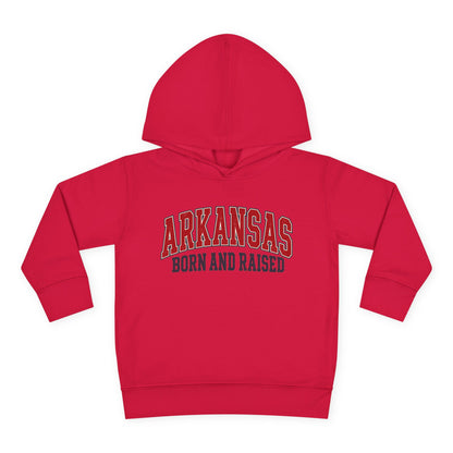 Arkansas Born and Raised Vintage Athletic Heritage Unisex Toddler Pullover Fleece Hoodie