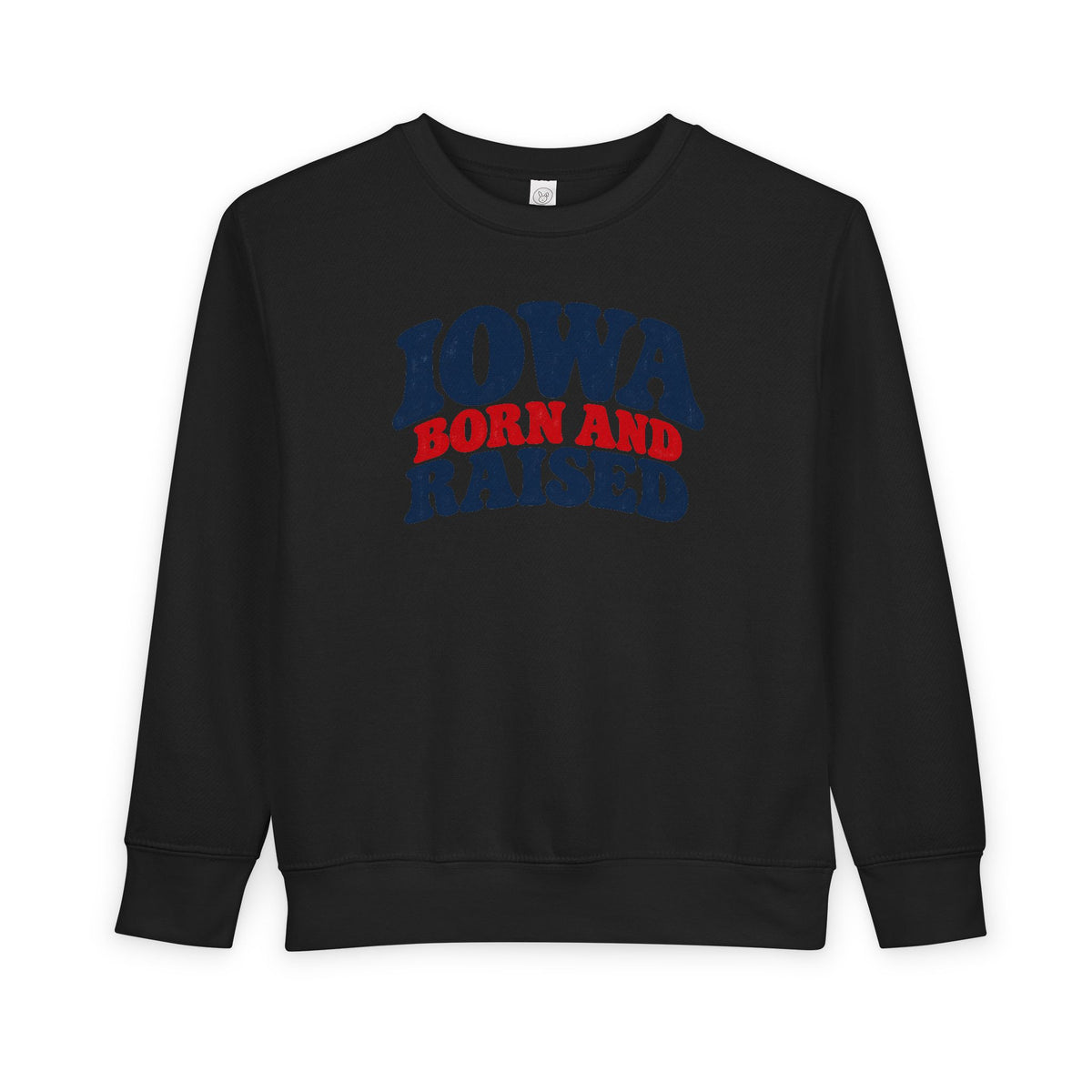 Iowa Born and Raised Retro 1970s Unisex Toddler Sweatshirt