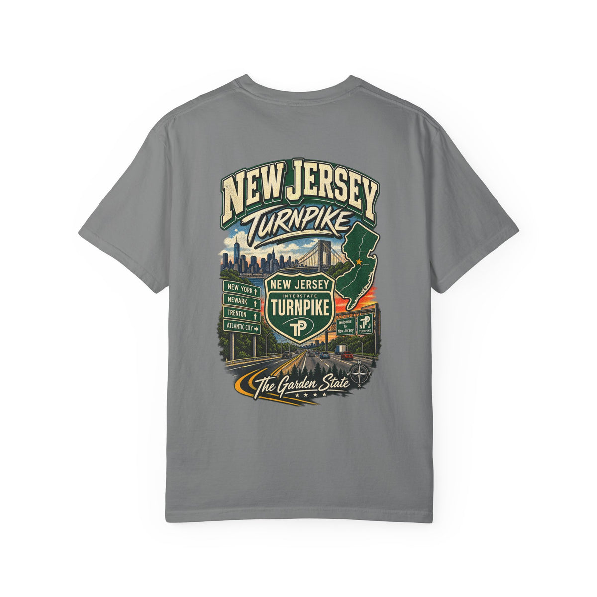 New Jersey Turnpike Unisex Comfort Color 1717 Streetwear Graphic Tee