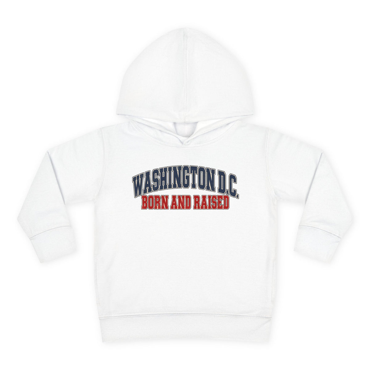 Washington DC Born and Raised Classic Collegiate Unisex Toddler Pullover Fleece Hoodie