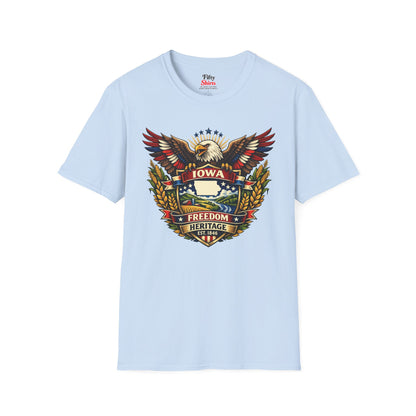 Iowa Americana Eagle Unisex Softstyle T Shirt State Pride Graphic Tee Collections FS03