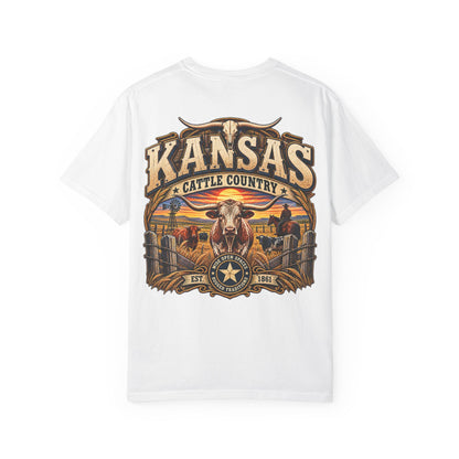 Kansas Cattle Country Unisex Comfort Color 1717 Streetwear Graphic Tee