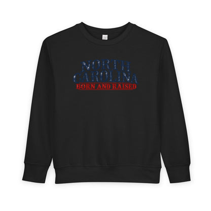 North Carolina Born and Raised Southern Heritage Unisex Toddler Sweatshirt