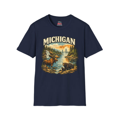 Michigan Wildlife Unisex Softstyle T Shirt State Pride Graphic Tee Collections FS03