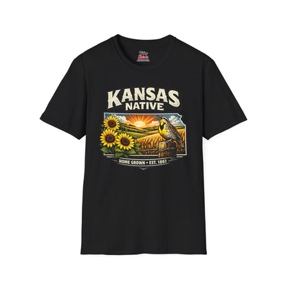 Kansas Native Unisex Softstyle T Shirt State Pride Graphic Tee Collections FS03