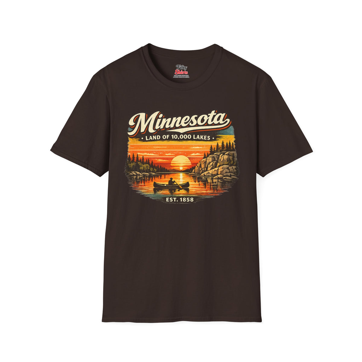 Minnesota Lakeside Sunset Unisex Softstyle T Shirt State Pride Graphic Tee Collections FS03