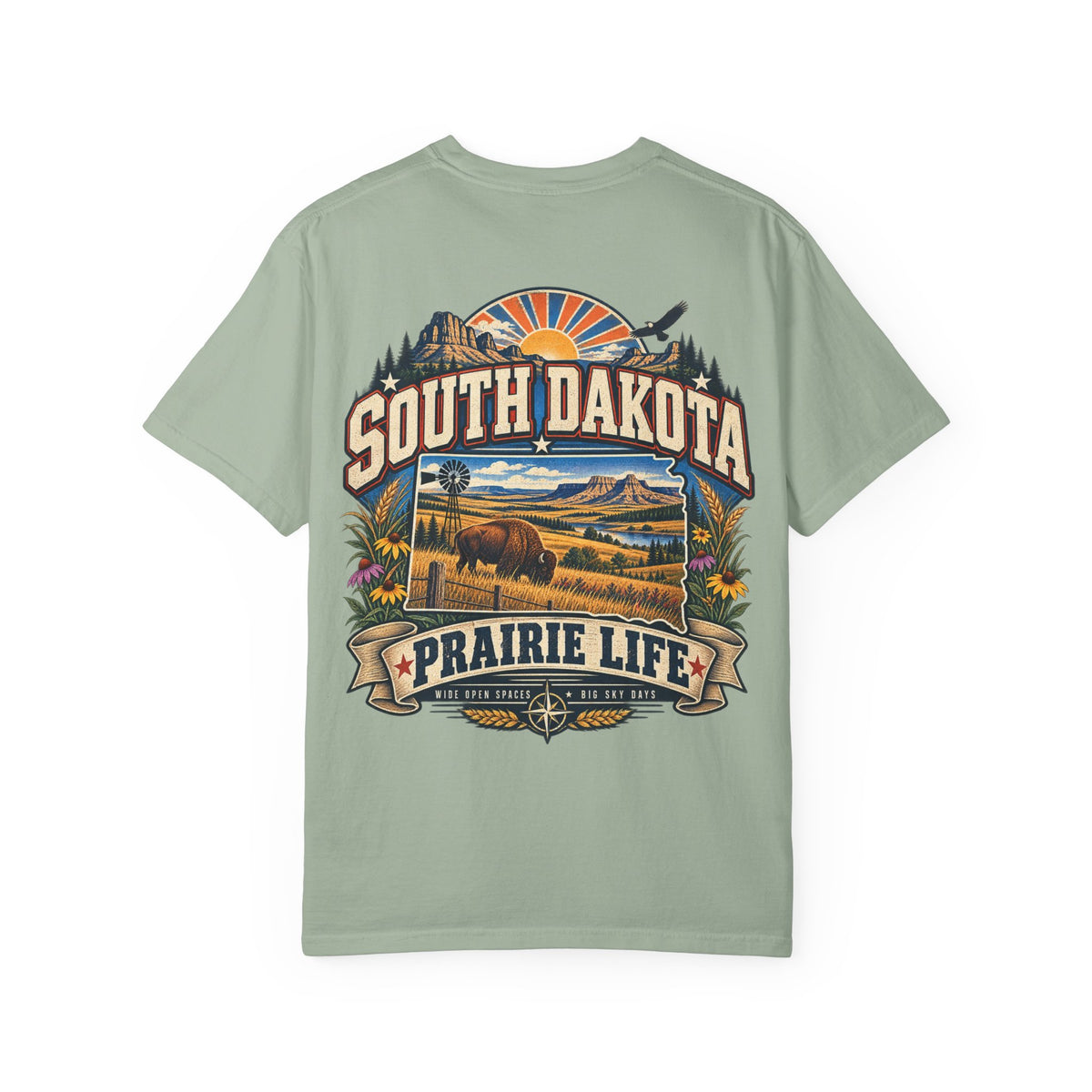 South Dakota Prairie Life Unisex Comfort Color 1717 Streetwear Graphic Tee