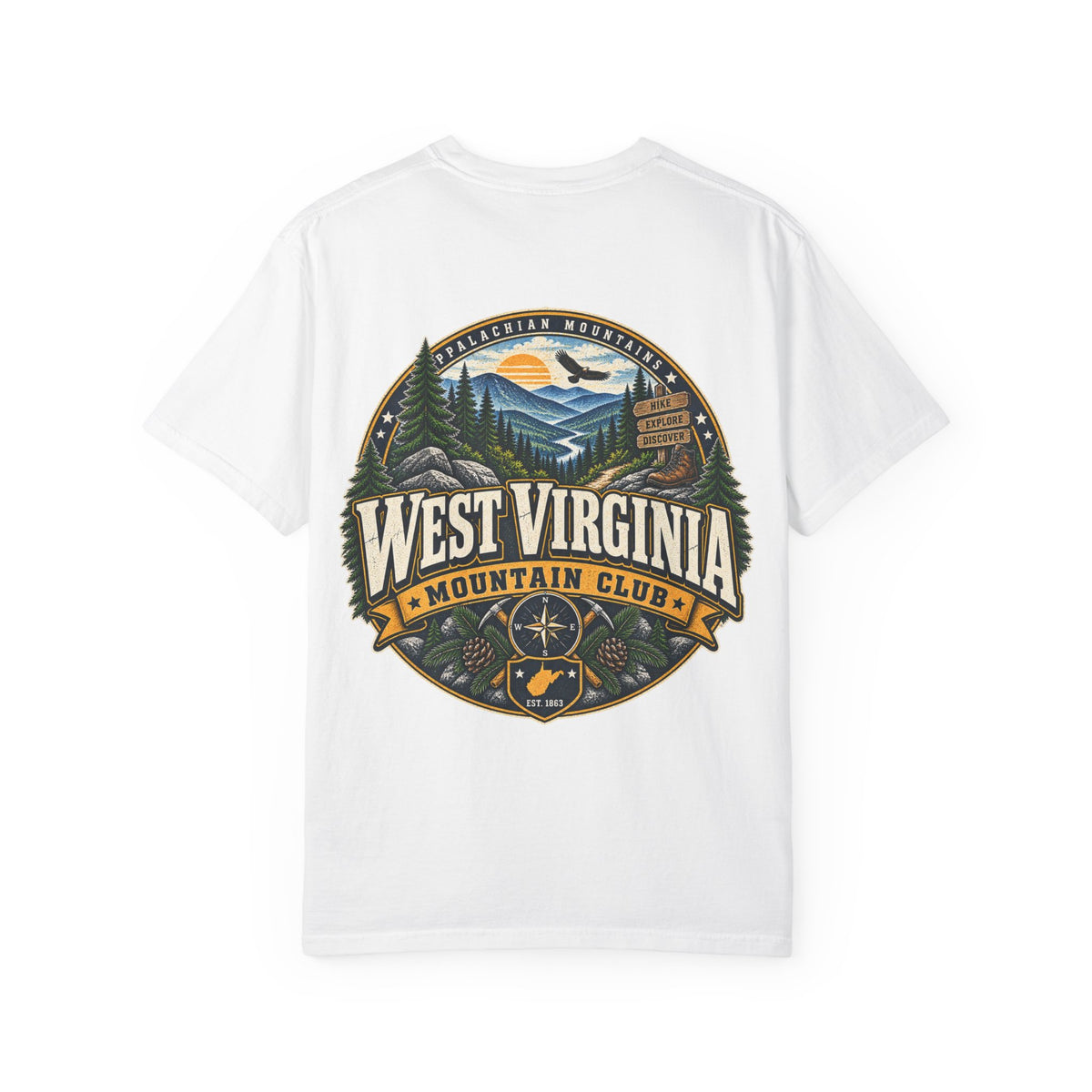 West Virginia Mountain Club Unisex Comfort Color 1717 Streetwear Graphic Tee