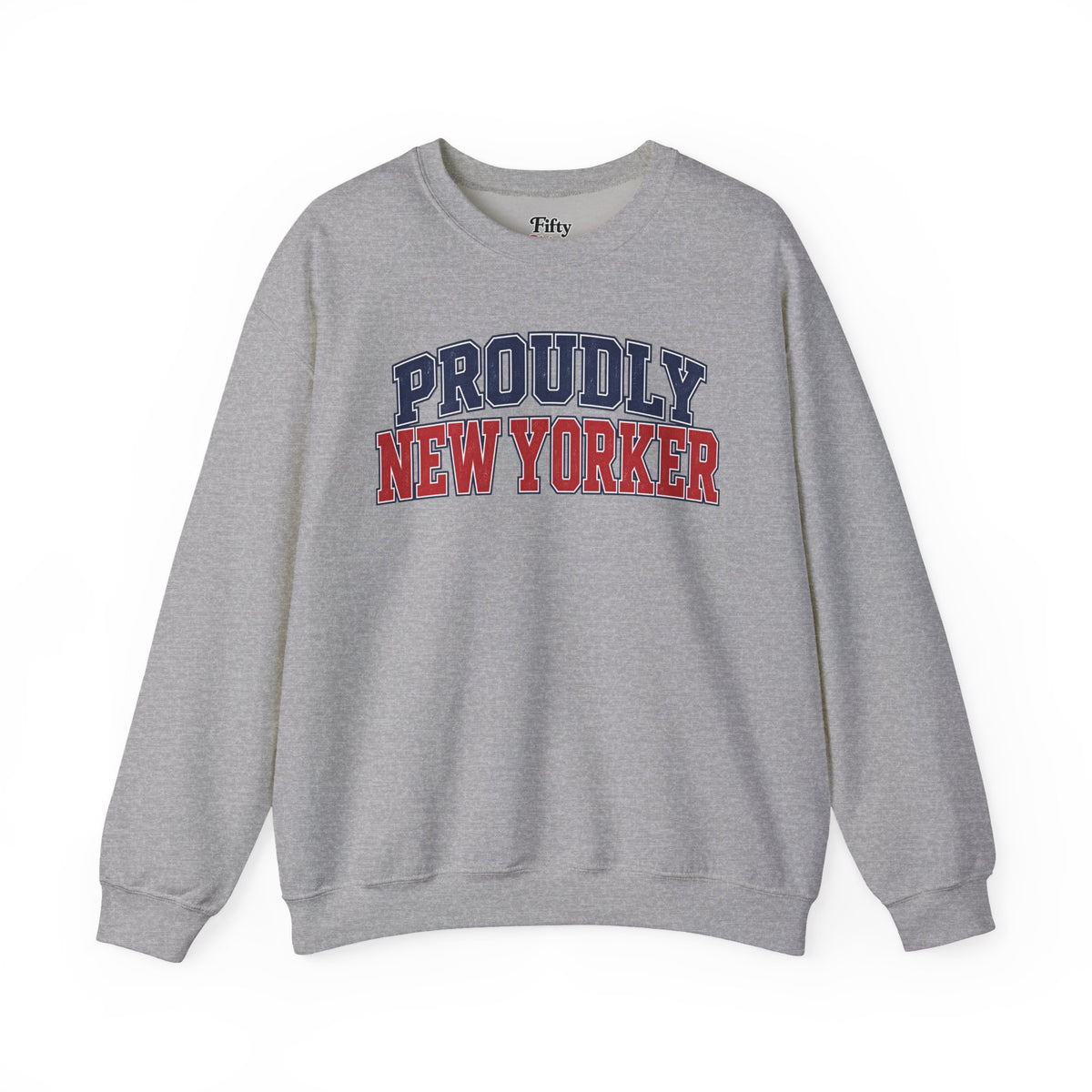 Proudly New York Unisex Crewneck Sweatshirt State Name Graphic