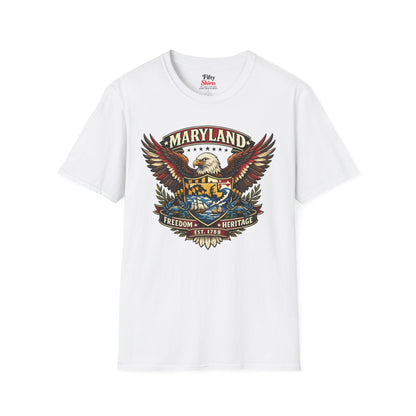 Maryland Americana Eagle Unisex Softstyle T Shirt State Pride Graphic Tee Collections FS03