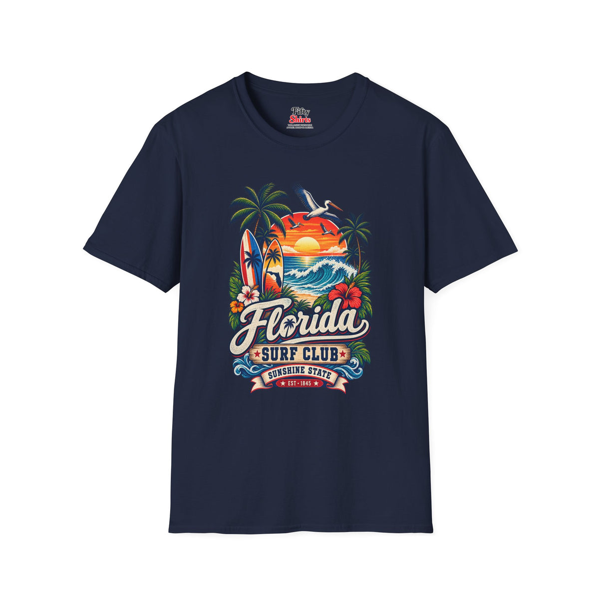 Florida Surf Club Unisex Softstyle T Shirt State Pride Graphic Tee Collections FS03