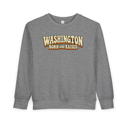 Washington Born and Raised Vintage 1970s Unisex Toddler Sweatshirt