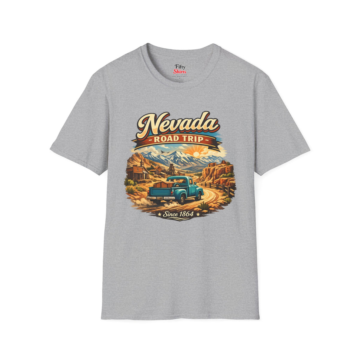 Nevada Road Trip Unisex Softstyle T Shirt State Pride Graphic Tee Collections FS03