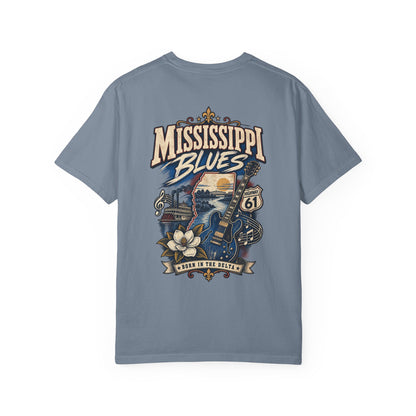 Mississippi Blues Unisex Comfort Color 1717 Streetwear Graphic Tee
