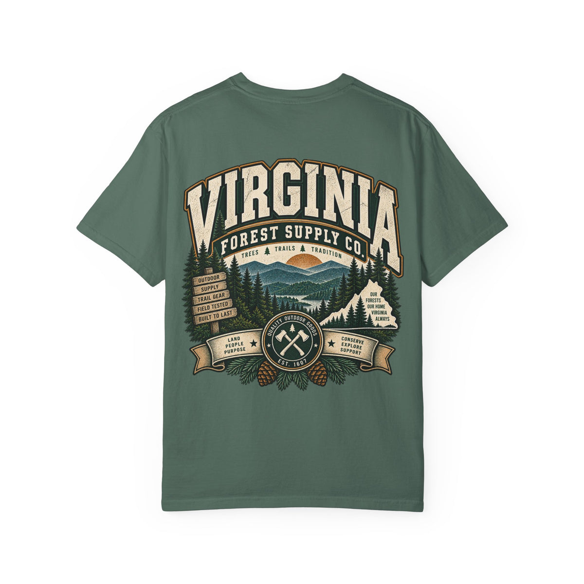 Virginia Forest Supply Co Unisex Comfort Color 1717 Streetwear Graphic Tee