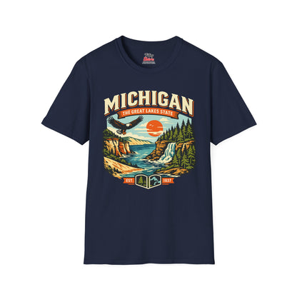 Michigan Great Lakes State Aventure Unisex Softstyle T Shirt State Pride Graphic Tee Collections FS03