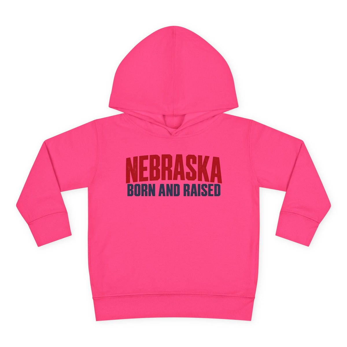Nebraska Born and Raised Minimal Heritage Unisex Toddler Pullover Fleece Hoodie
