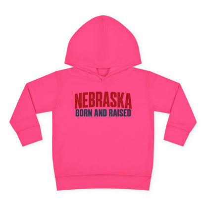 Nebraska Born and Raised Minimal Heritage Unisex Toddler Pullover Fleece Hoodie