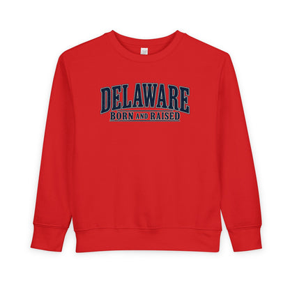 Delaware Born and Raised Luxury Vintage Unisex Toddler Sweatshirt