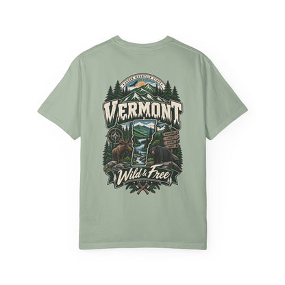 Vermont Wild & Free Unisex Comfort Color 1717 Streetwear Graphic Tee