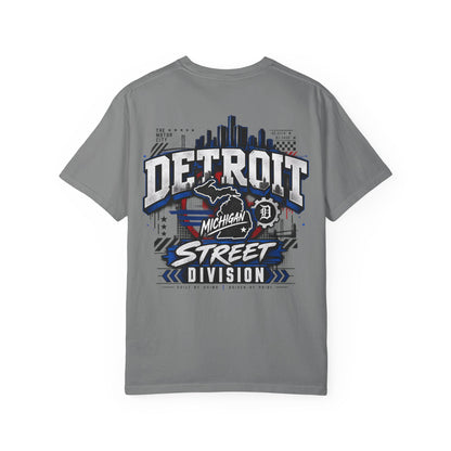 Michigan Detroit Street Division Unisex Comfort Color 1717 Streetwear Graphic Tee