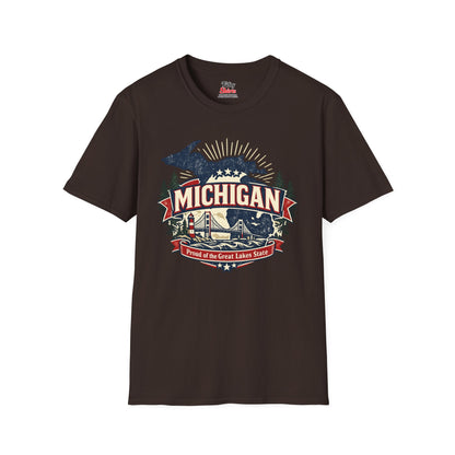 Michigan State Pride Unisex Softstyle T Shirt State Pride Graphic Tee Collections FS03